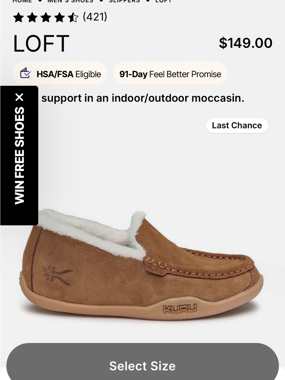 KURU 9 men’s moccasins MINT condition